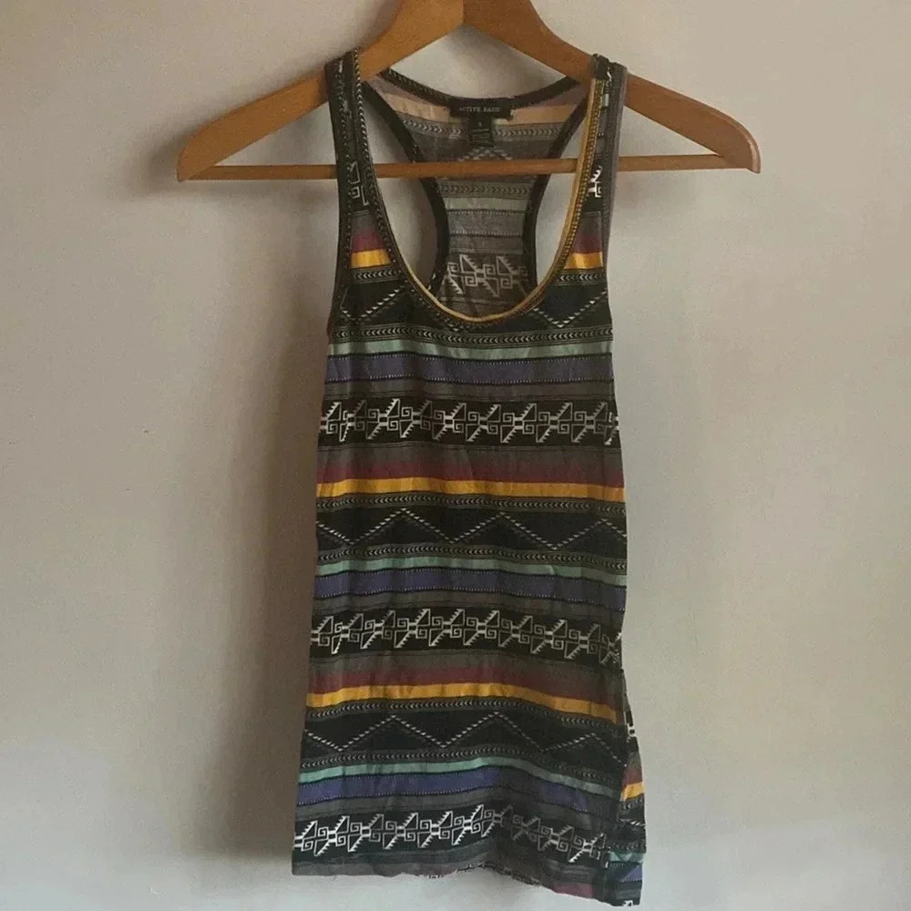 Active Basic Aztec Print Tank Top Size Small - image 1